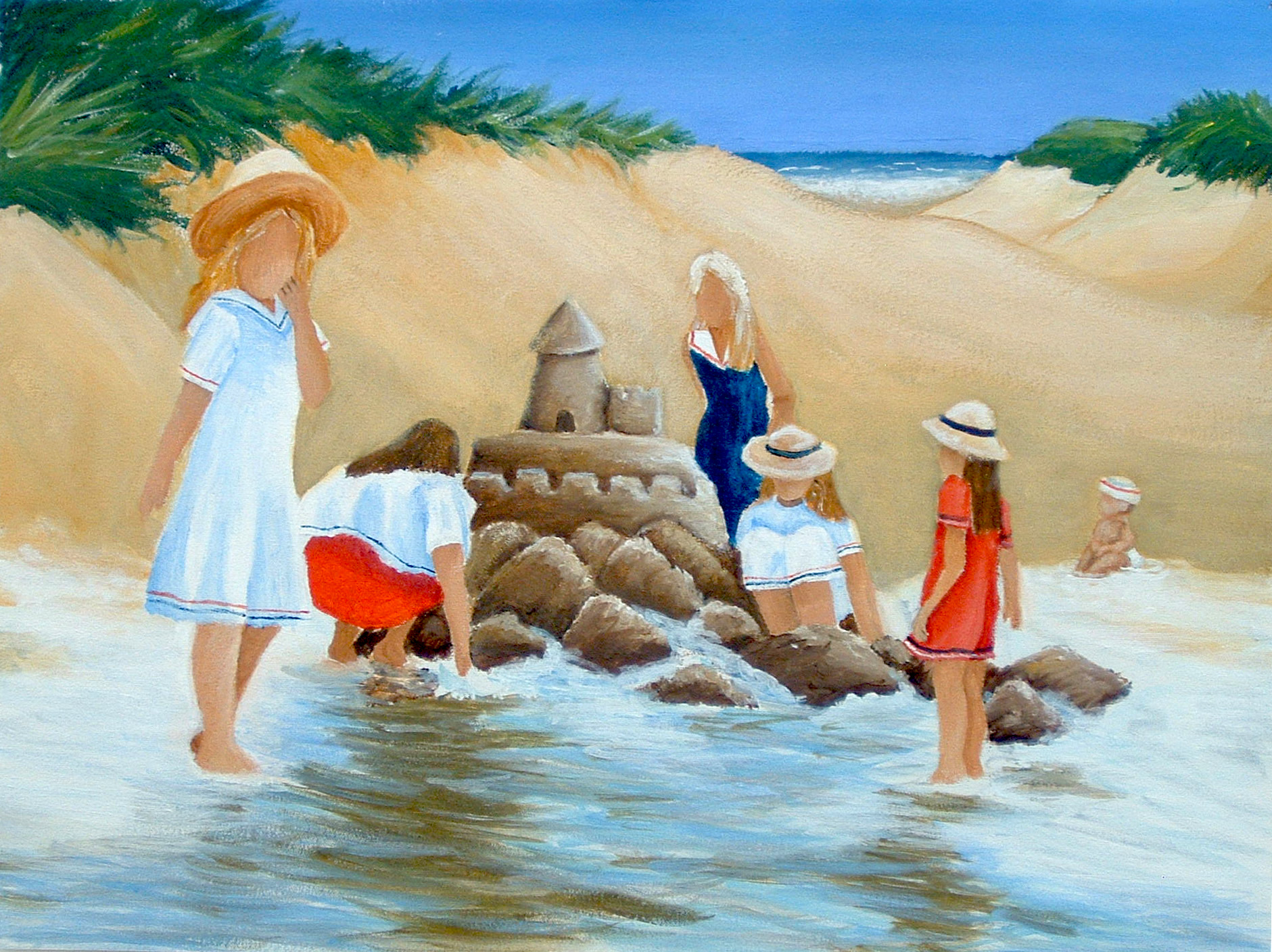 Girls at the beach by Michelle