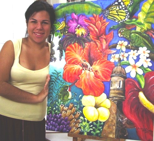 Finished acrylic painting of Puerto Rico, by Marialejandra